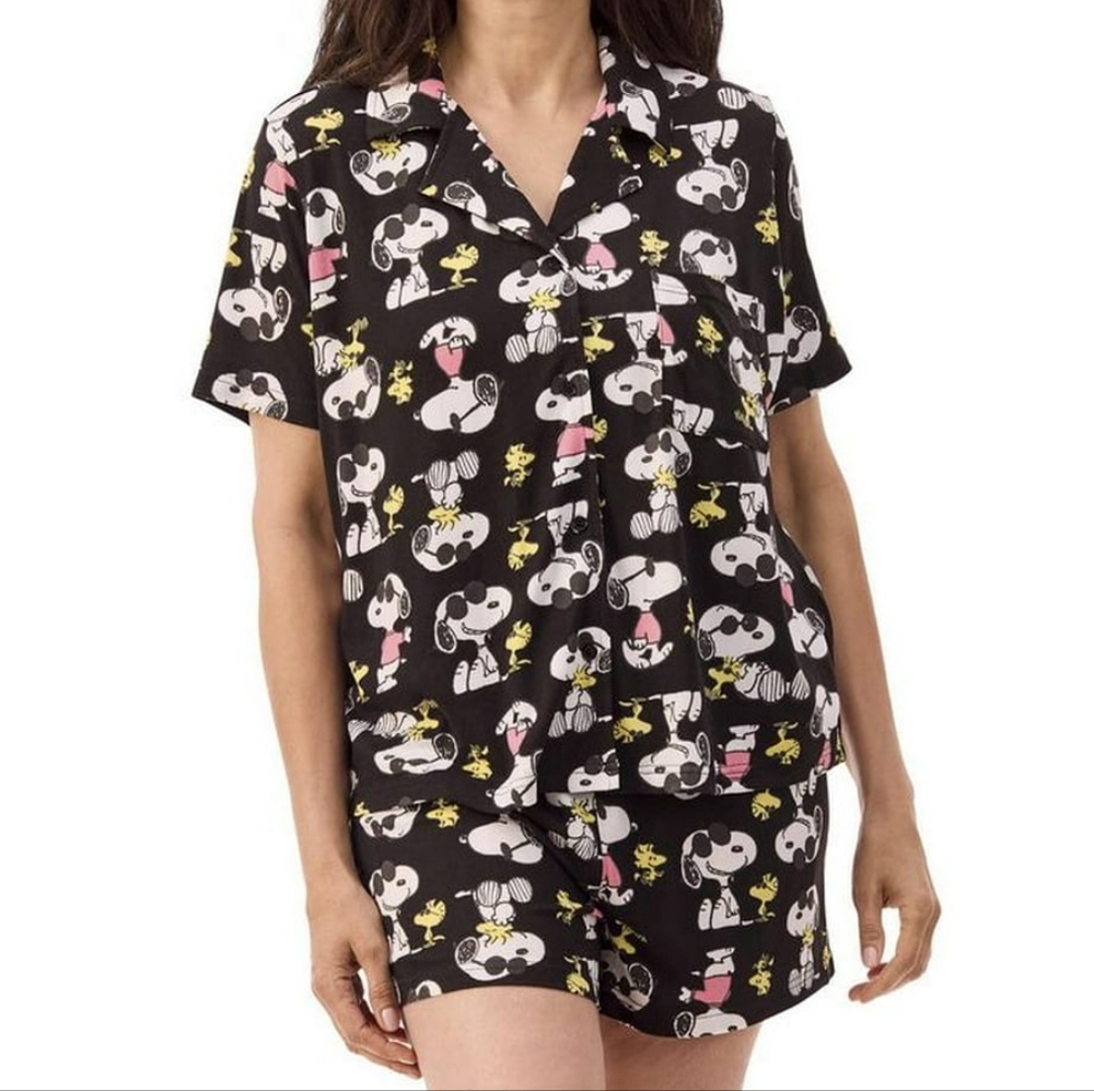 Peanuts Snoopy Woodstock Pajamas Shorts Set XS